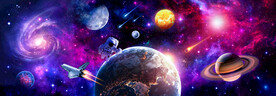 梦幻星球太空黑洞宇航员宇宙背景