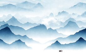 爆款 高端中式山水 Tif分层