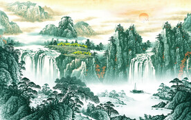 高档 中式新款山水 TiF分层