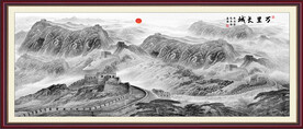 水墨长城国画