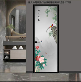 高清分层透明底平开门打印图