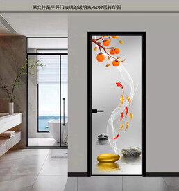 高清分层透明底平开门打印图