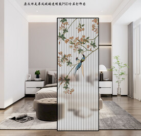 高清分层透明底屏风玻璃打印图