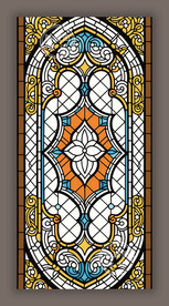 吊顶穹顶蒂凡尼教堂彩晶玻璃图案