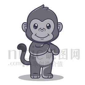 可爱卡通黑猩猩大猩猩