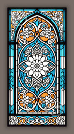 吊顶玄关教堂蒂凡尼彩绘玻璃图案