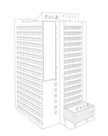 深圳建筑电子大厦线稿图