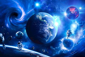 太空宇航员星球黑洞宇宙陨石背景