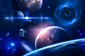 太空黑洞宇航员星球银河宇宙背景