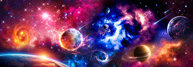 梦幻星空宇宙黑洞外太空星球背景
