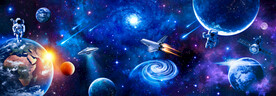 太空星球宇航员火箭宇宙黑洞背景