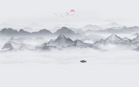 意境水墨山水画