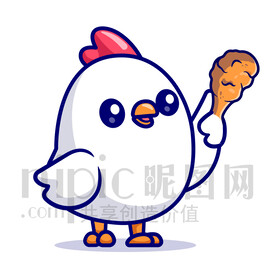 可爱卡通小鸡炸鸡