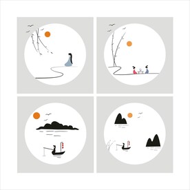 蝉意水墨简笔画