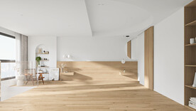 极简卧室背景墙 空场景