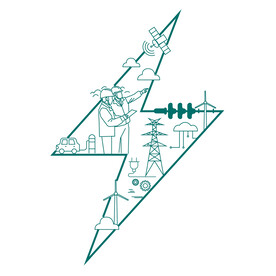 国家电网电力图标插画线描图