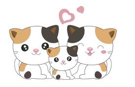 卡通猫咪矢量图案