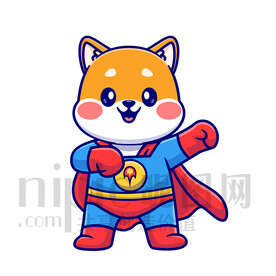 可爱卡通超人小狗