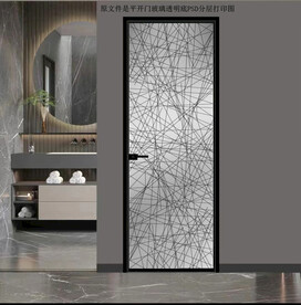 高清分层透明底平开门打印图