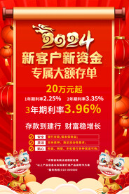 龙年银行存款宣传海报