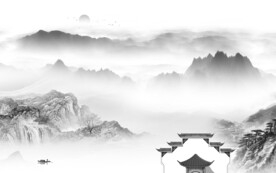 高雅 灰色中式山水 TiF分层