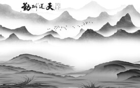 现代 灰色中式山水 TiF分层