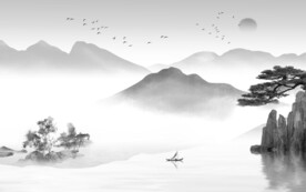 人气 灰色中式山水 TiF分层