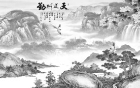 大气 灰色意境山水 Tif分层