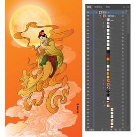 仙女吹奏仙音袅袅