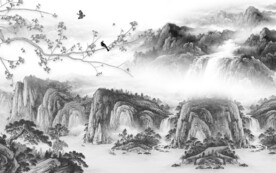 最新 清晰中式山水 TiF分层