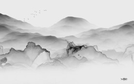 爆款 清晰中式山水 TiF分层