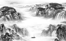 现代 清晰中式山水 TiF分层