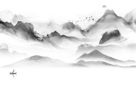 人气 中式高端山水 tif分层