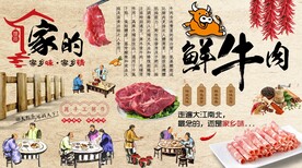 鲜牛肉背景墙