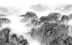 高端 灰色新品山水 TiF分层