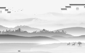 高端 最新灰色山水 TiF分层