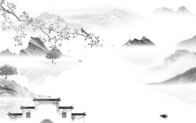 高清 奢雅灰山水画 TiF分层