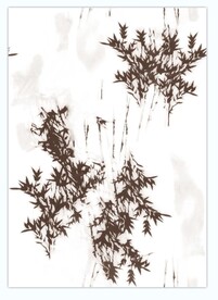 水墨竹 数码印花