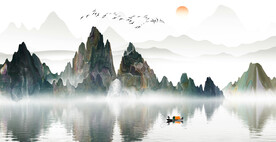 新中式电视背景墙