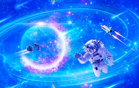 蓝色星空KTV酒吧背景墙