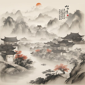 江南水乡背景墙