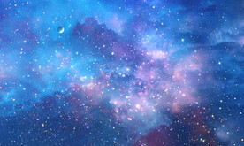 蓝色星空星云背景图