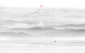 写意水墨山水画