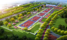 公园篮球场效果图