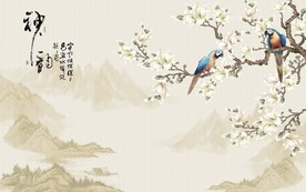 工笔花鸟背景