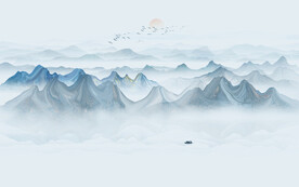 新中式山水背景墙