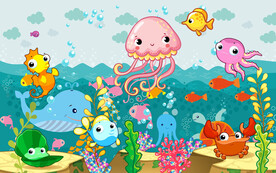 海鲜世界卡通背景