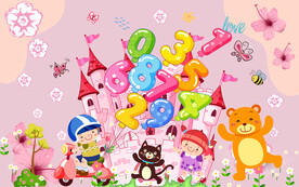 粉色卡通儿童房