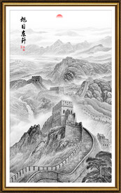水墨国画长城