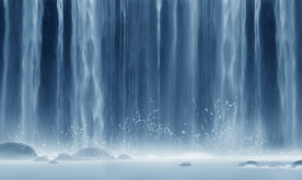 流水生财山水画